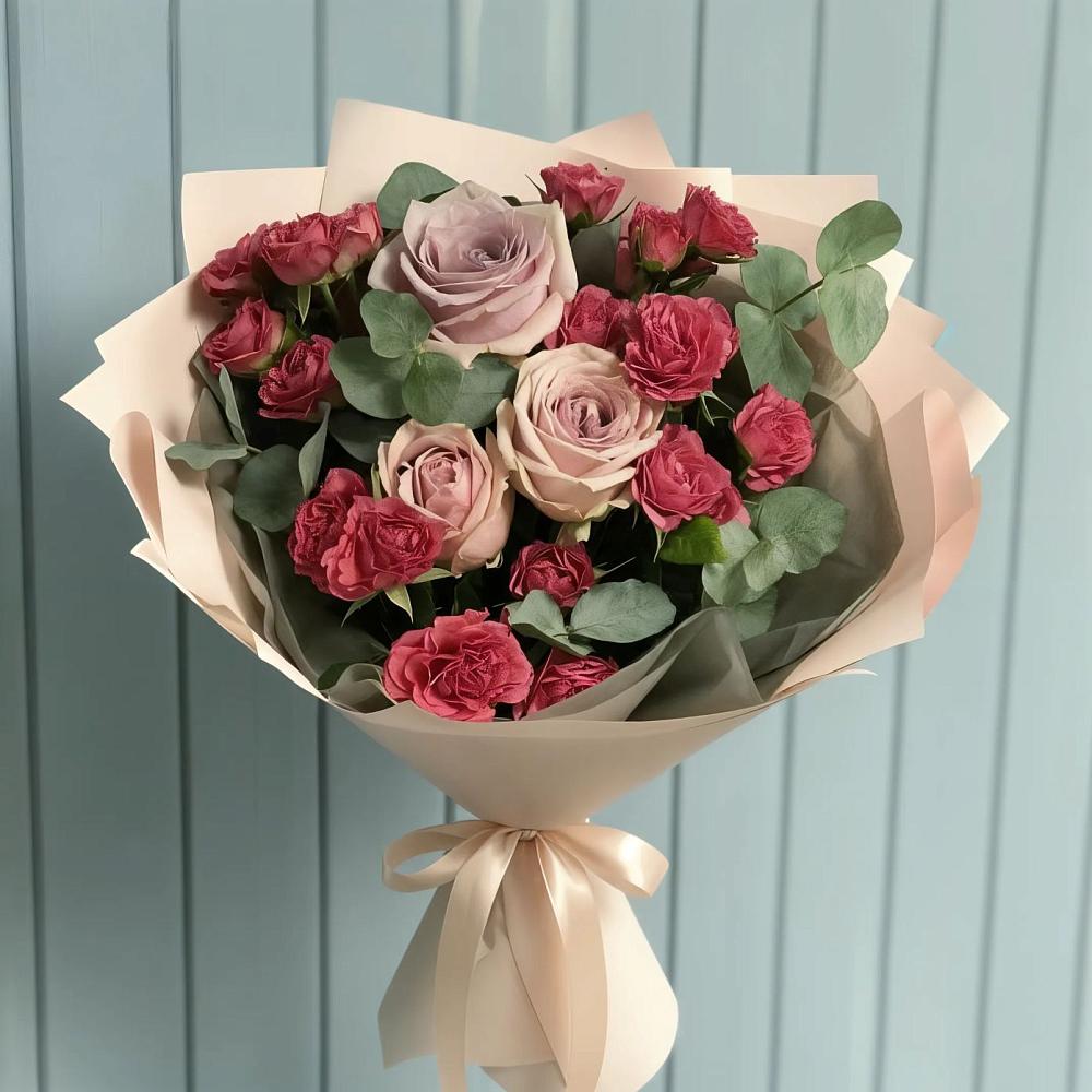 Букет цветов из: Гвоздики и Розы в Олу