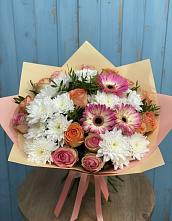 Букет цветов из:  Розы, Герберы и Хризантемы в Олу