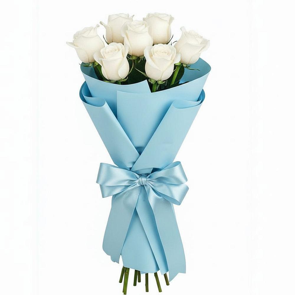 Букет 7 белых роз Проуд в Олу