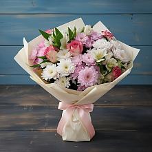 Букет цветов из:  Хризантемы, Альстромерии и Розы в Олу