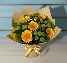 Букет цветов из:  Герберы и Хризантемы в Олу