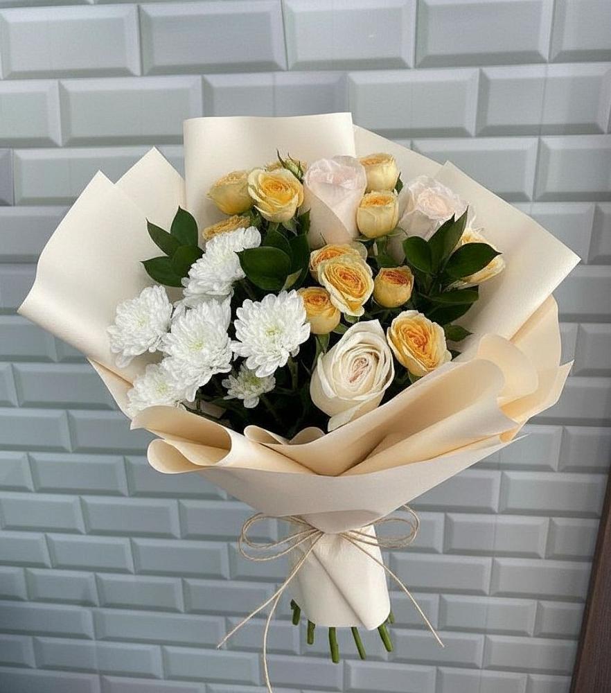 Букет цветов из: Розы и Хризантемы в Олу