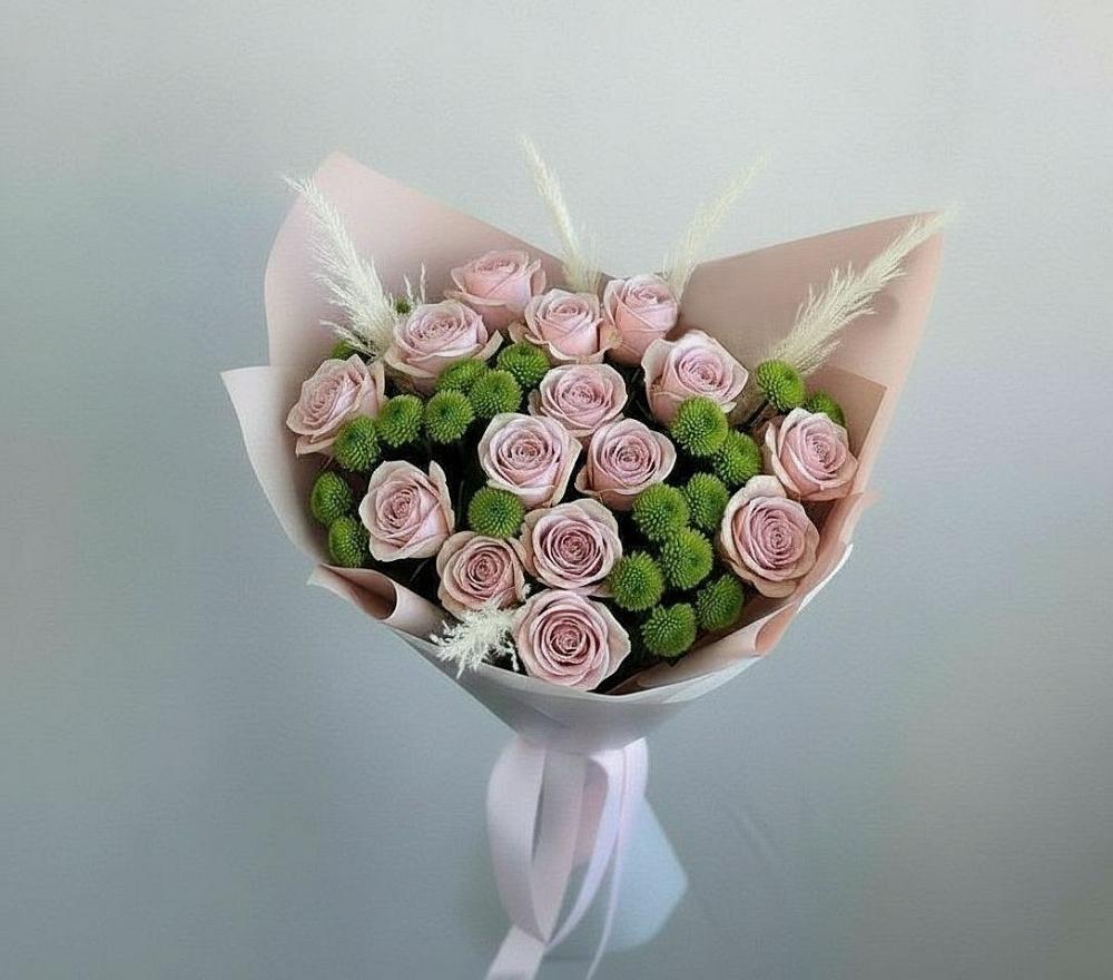 Букет цветов из: Розы и Хризантемы в Олу