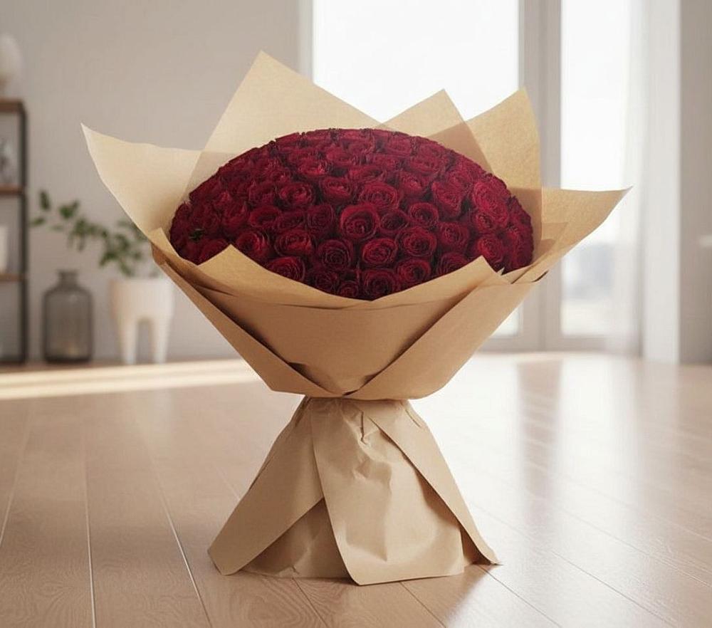 Букет 101 Красная роза в Олу