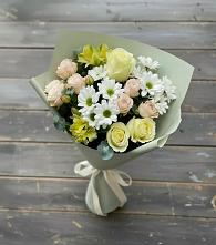 Букет цветов из:  Альстромерии, Розы и Хризантемы в Олу